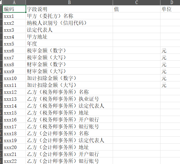 编码信息表2
